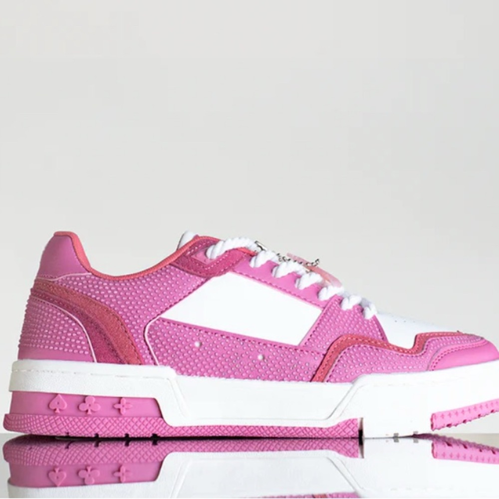 AllStarElite - Watson Sneakers Pink & White Embellished Women's Sneakers W9 / M7 - Picture 4 of 7
